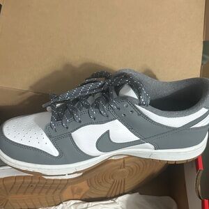 Nike Gray and White Low-Top Sneakers